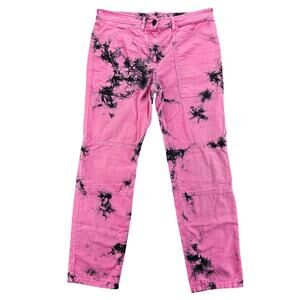 No21 Jeans 16 Womens Pink Black Acid Wash Tie Dye 34 x 29 Retail $535